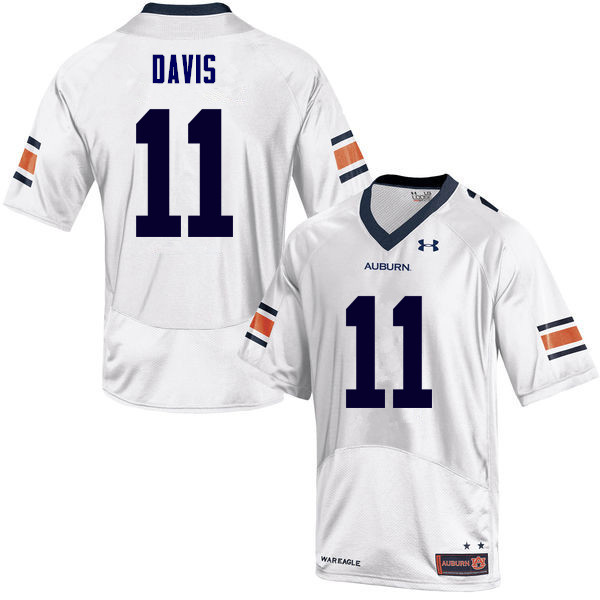 Auburn Tigers Men's Chris Davis #11 White Under Armour Stitched College NCAA Authentic Football Jersey ZIC2474TH